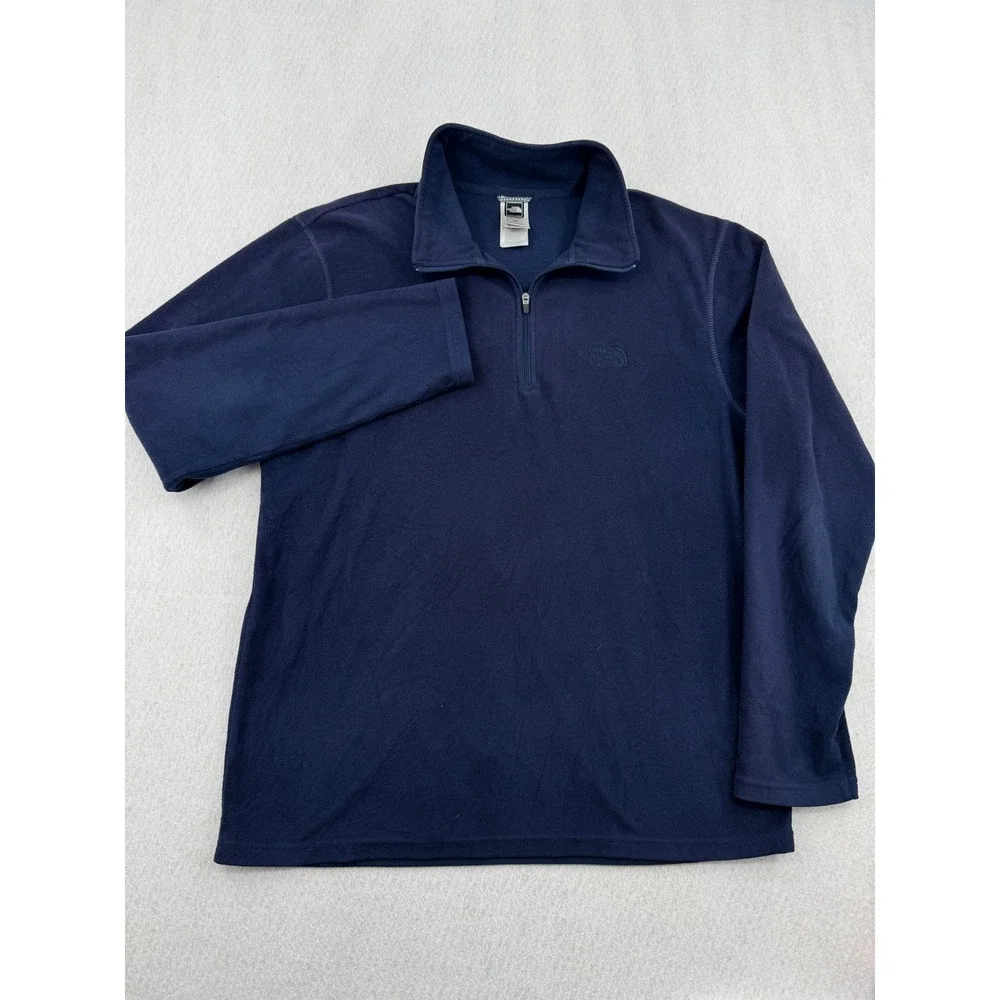 The North Face Mens Navy Blue TKA 100 Quarter Zip Fleece Pullover Jacket Size M